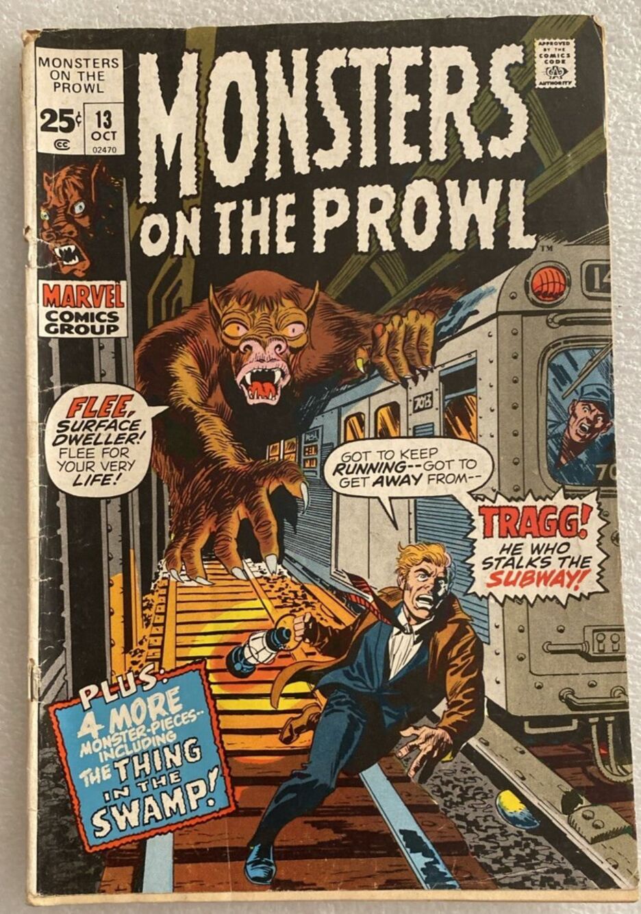Monsters On The Prowl #13 Marvel Comics 1971 Bronze Age Tragg The Thing In Swamp